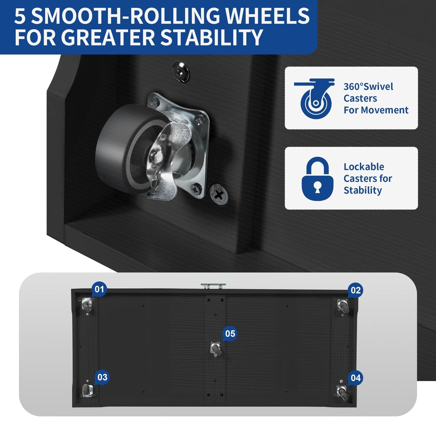 Moasis 53 pouces, meuble de rangement pour îlot de cuisine mobile et portable