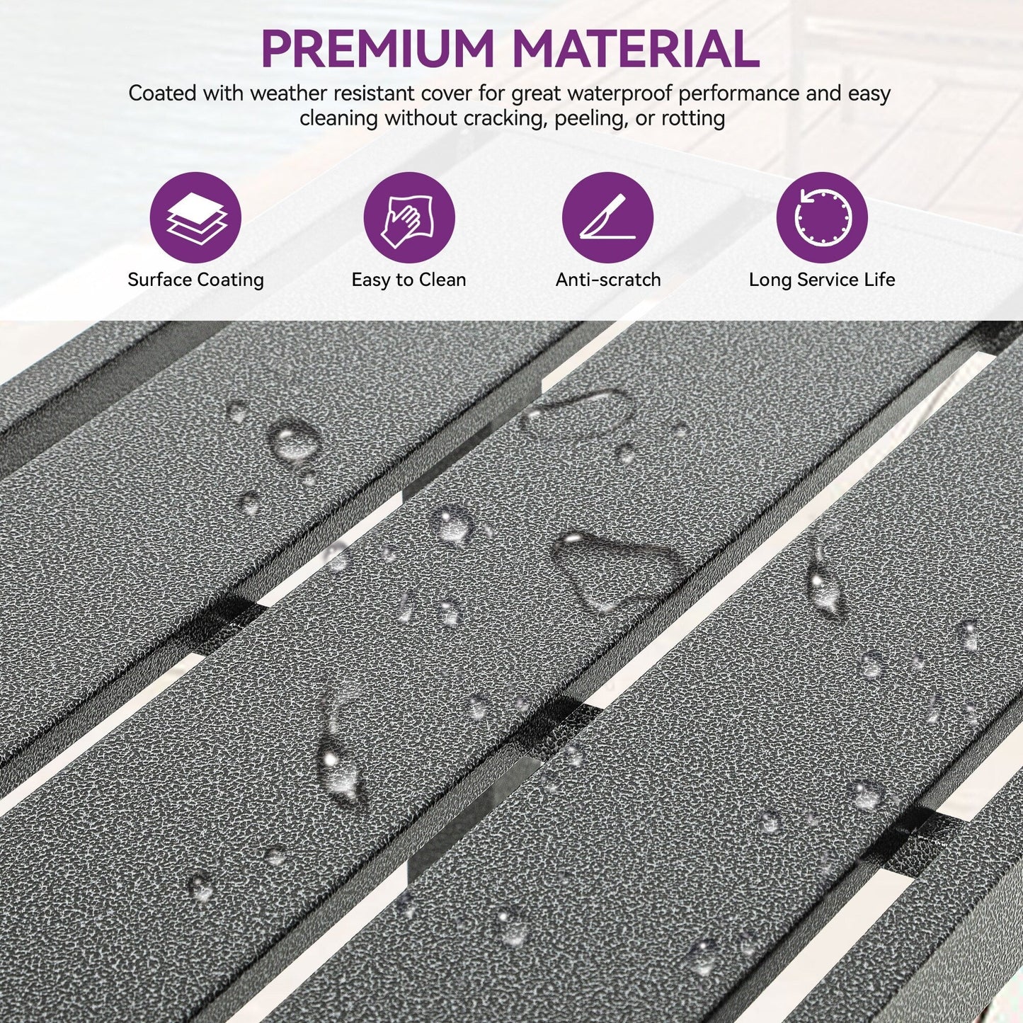 Table de bar/comptoir de patio en métal Moasis avec roulettes