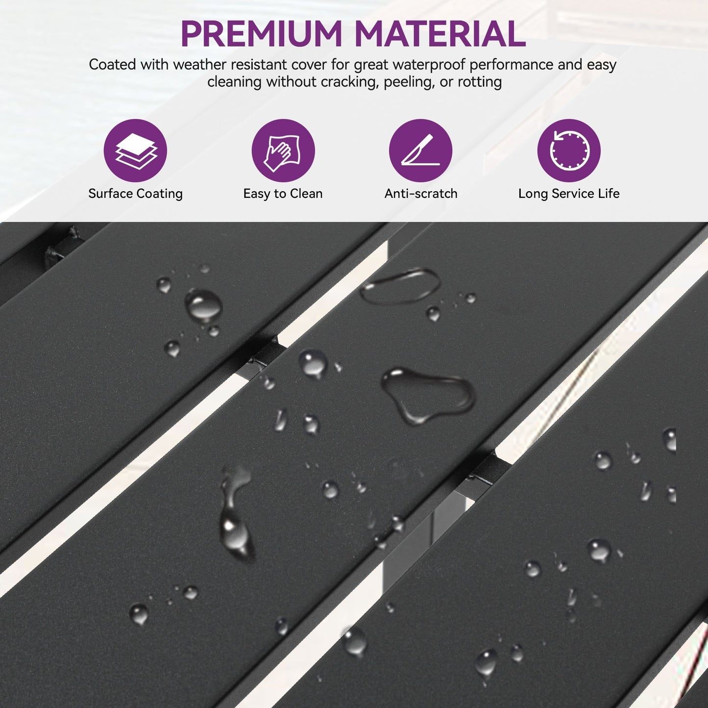 Table de bar/comptoir de patio en métal Moasis avec roulettes