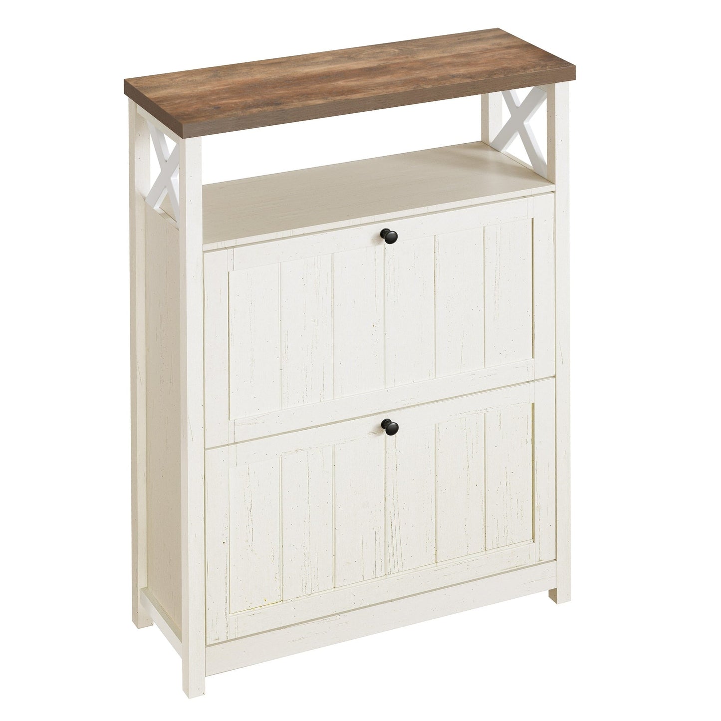 Meuble de rangement à chaussures Moasis avec 2 compartiments pour entrée ou couloir