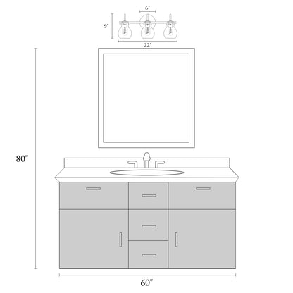 Applique murale moderne en verre à 2/3/4/5 lumières pour salle de bain, design minimaliste