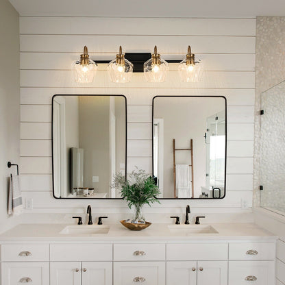 Appliques murales modernes à 3/4 lumières avec variateur et abat-jour en verre