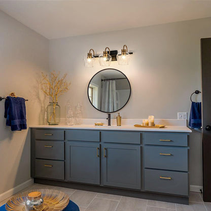 Appliques murales modernes à 3/4 lumières avec variateur et abat-jour en verre