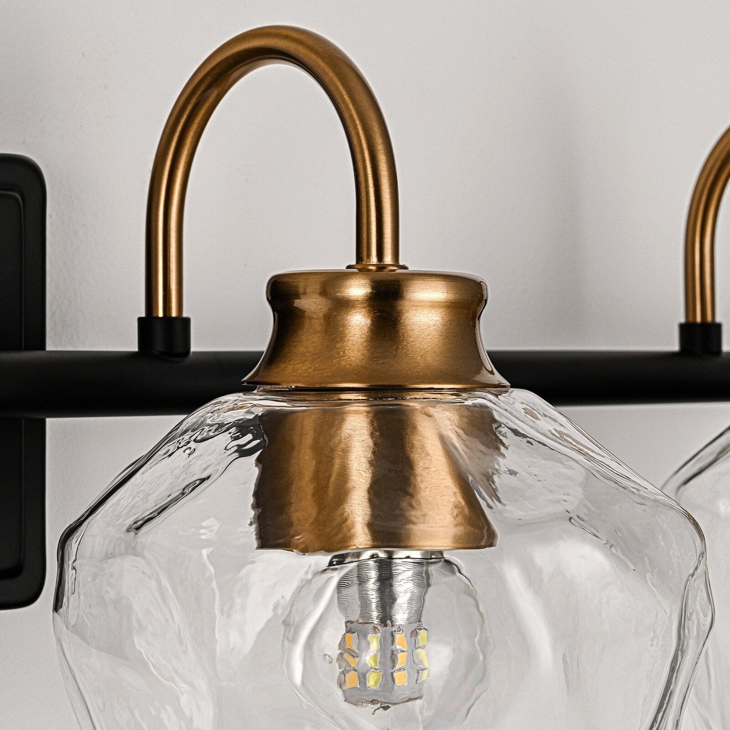 Appliques murales modernes à 3/4 lumières avec variateur et abat-jour en verre