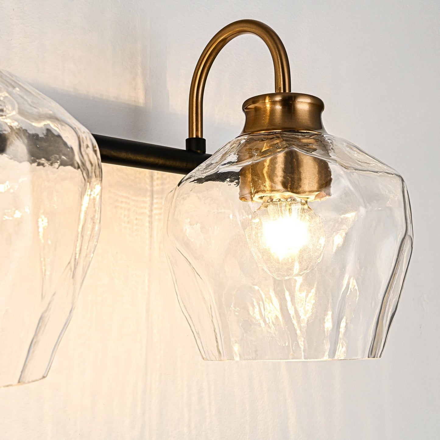 Appliques murales modernes à 3/4 lumières avec variateur et abat-jour en verre