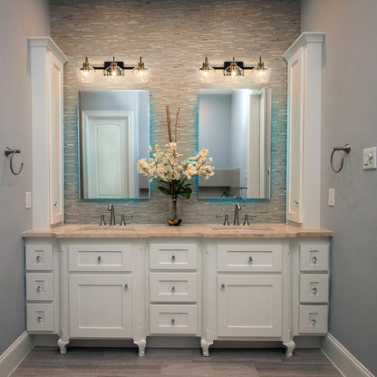 Appliques murales modernes à 3/4 lumières avec variateur et abat-jour en verre