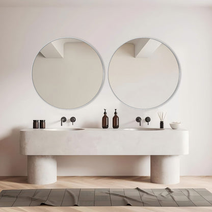 Miroir de courtoisie rond mural moderne pour salle de bain