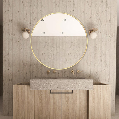 Miroir de courtoisie rond mural moderne pour salle de bain