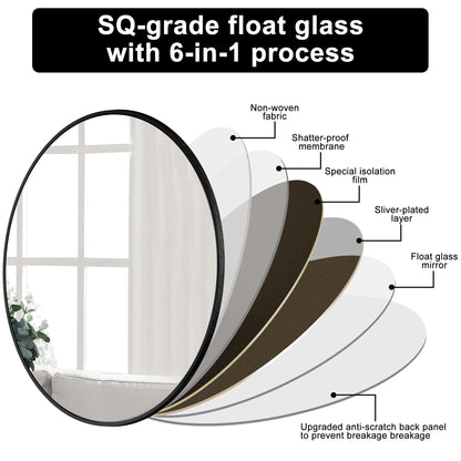 Miroir de courtoisie rond mural moderne pour salle de bain