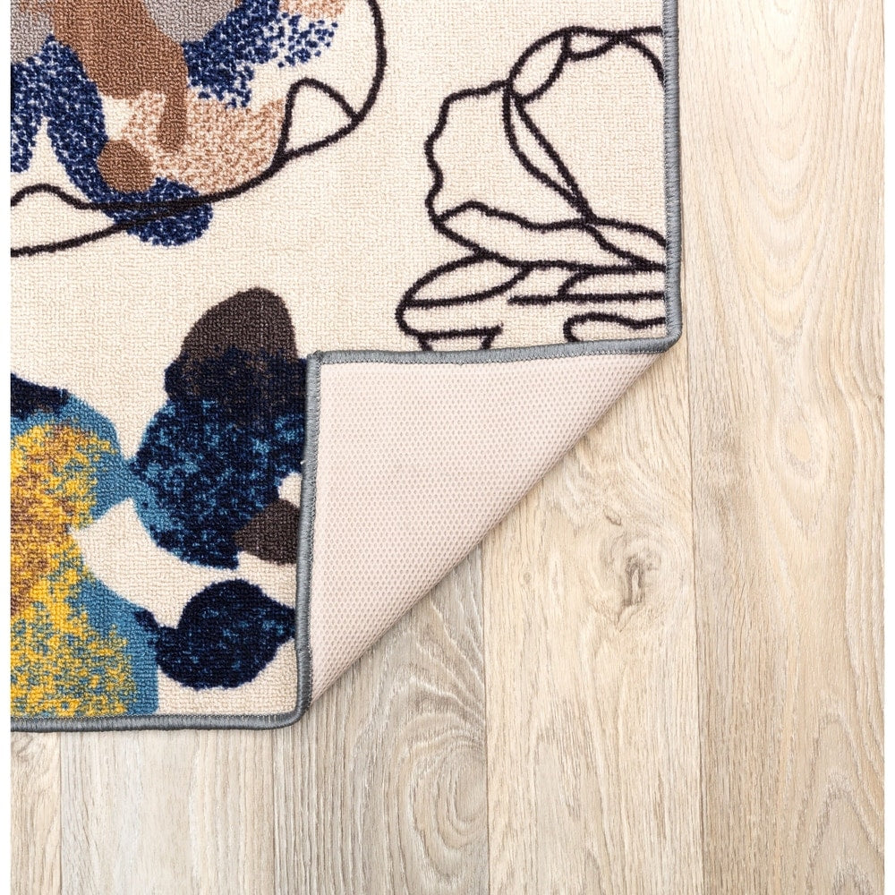 Tapis antidérapant moderne à fleurs lumineuses World Rug Gallery Multi