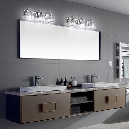 Appliques murales modernes en cristal pour salle de bain, à intensité variable