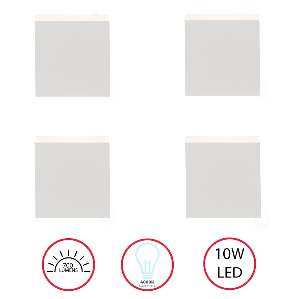 Applique murale moderne LED étanche en aluminium avec faisceau réglable, 10 watts, blanc froid 4000K, pour intérieur et extérieur.