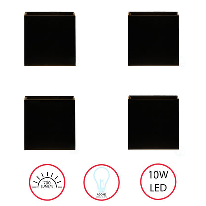 Applique murale moderne LED étanche en aluminium avec faisceau réglable, 10 watts, blanc froid 4000K, pour intérieur et extérieur.