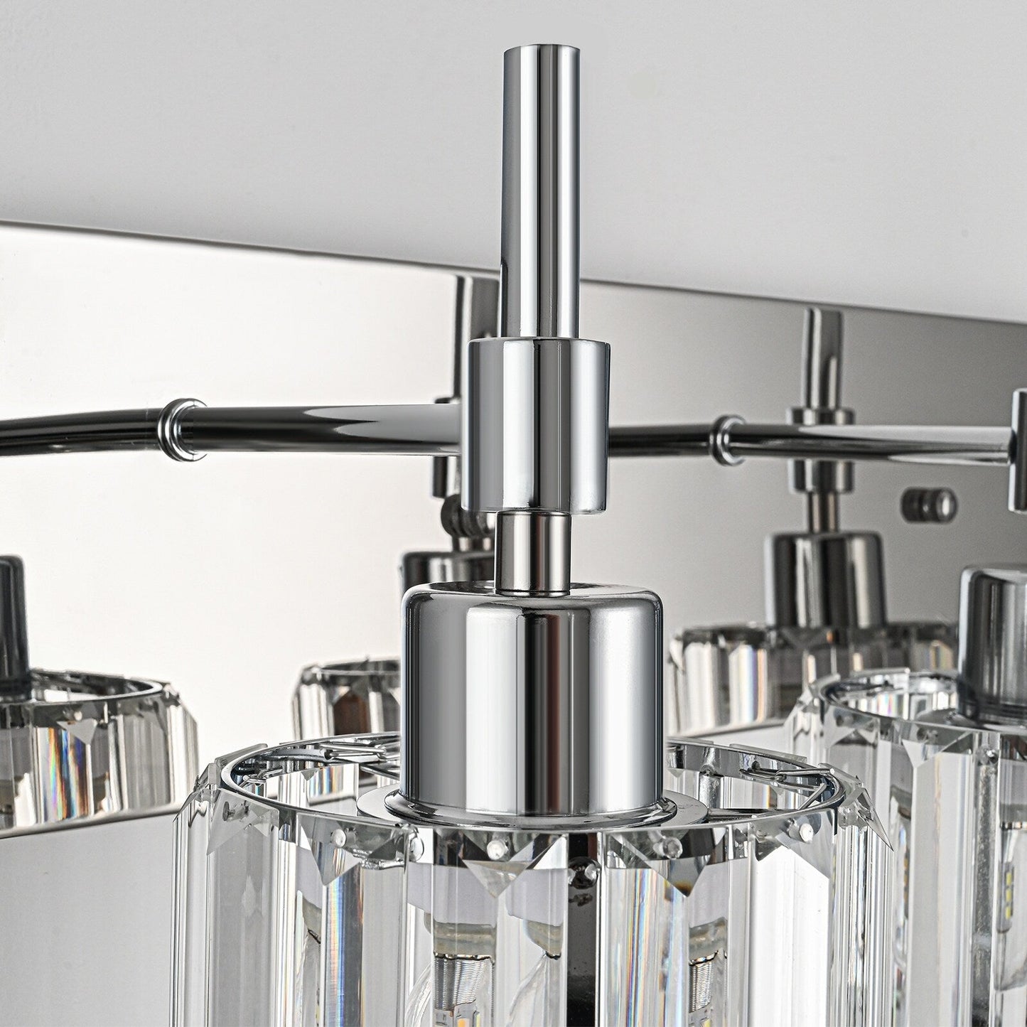 Appliques murales modernes à intensité variable pour salle de bain, avec abat-jour en cristal