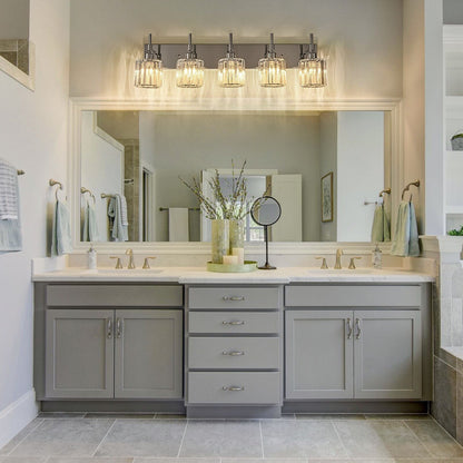 Appliques murales modernes à intensité variable pour salle de bain, avec abat-jour en cristal