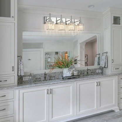 Appliques murales modernes à intensité variable pour salle de bain, avec abat-jour en cristal