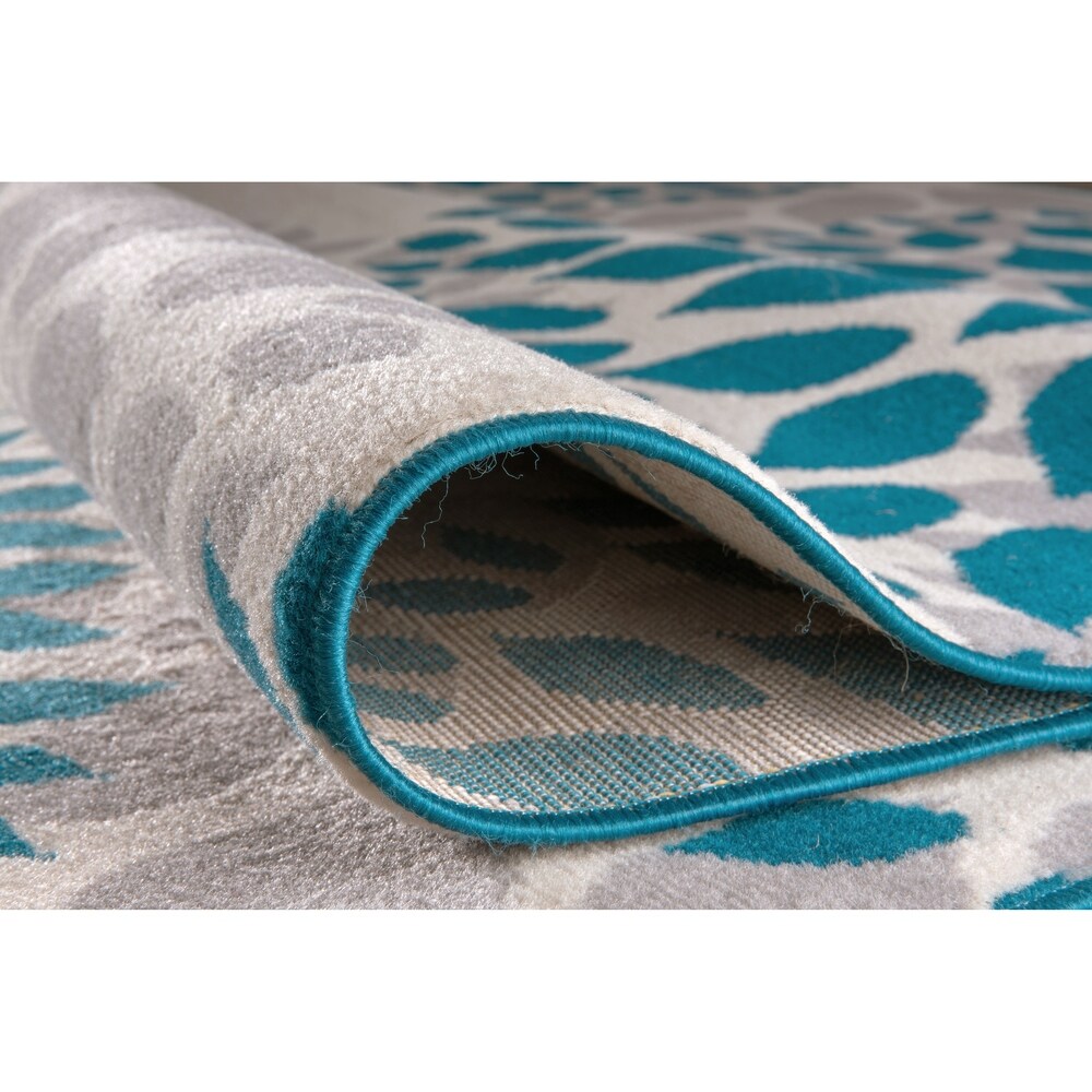 Tapis moderne à motifs floraux circulaires de World Rug Gallery