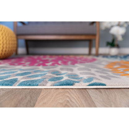 Tapis moderne à motifs floraux circulaires de World Rug Gallery