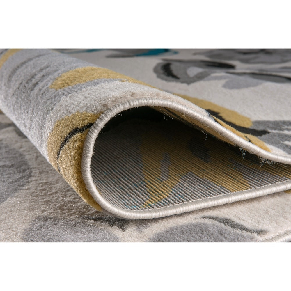 Tapis moderne à motif floral de la World Rug Gallery