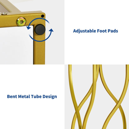 Console moderne dorée avec plateau marbré pour entrée/couloir