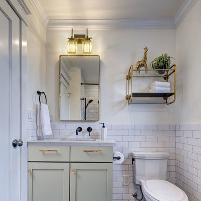 Applique murale moderne dorée à intensité variable, style cylindrique glamour pour salle de bain, applique murale en cristal pour coiffeuse