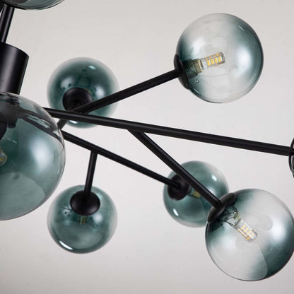 Lustre moderne Sputnik à bulles, grand format, noir ou doré, pour salle à manger