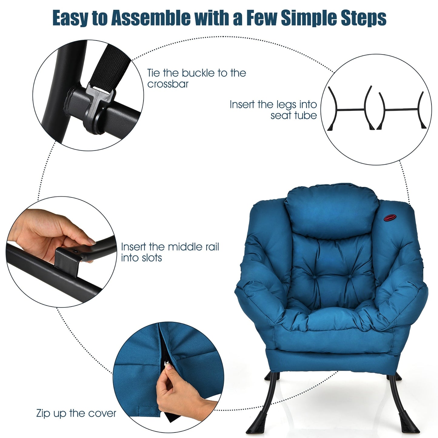 Fauteuil relax moderne, fauteuil d'appoint, canapé une place