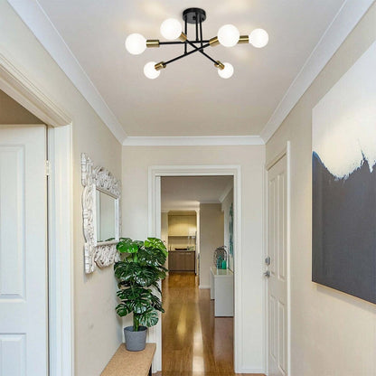 Plafonnier semi-encastré Sputnik moderne en métal léger de 60 cm (23,62 po)