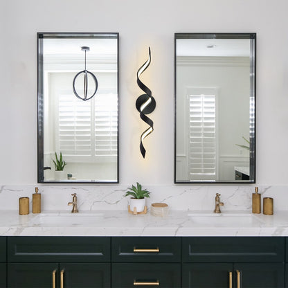 Applique murale LED moderne à spirale pour salle de bain, intensité variable.