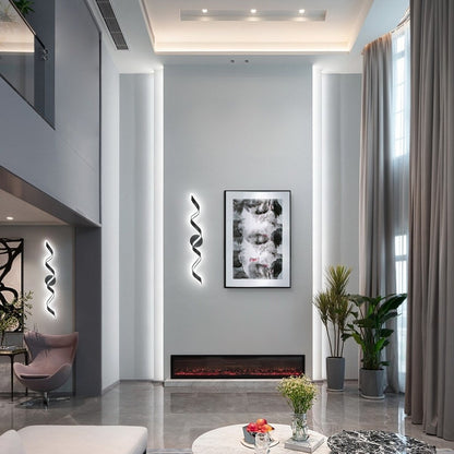 Applique murale LED moderne à spirale pour salle de bain, intensité variable.