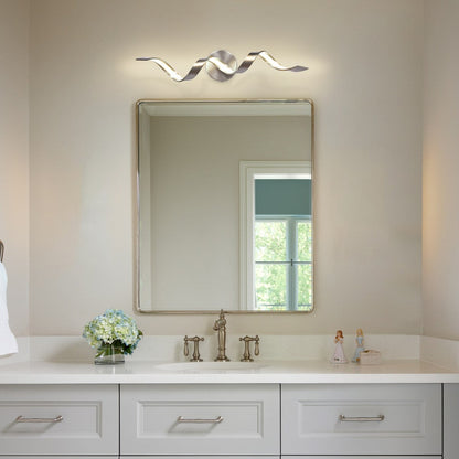 Applique murale LED moderne à spirale pour salle de bain, intensité variable.