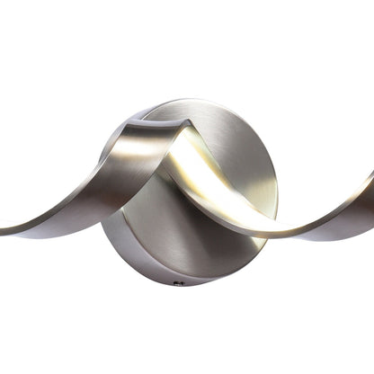 Applique murale LED moderne à spirale pour salle de bain, intensité variable.