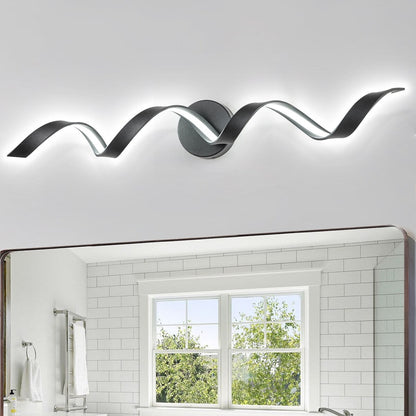 Applique murale LED moderne à spirale pour salle de bain, intensité variable.