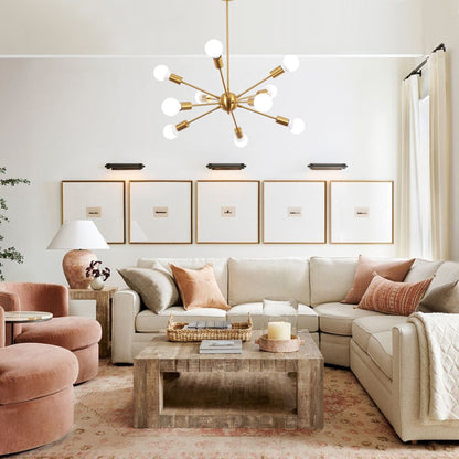 Lustre Sputnik moderne à 10 lumières réglables, plafonnier idéal pour cuisine, salle à manger, salon ou chambre - Non disponible