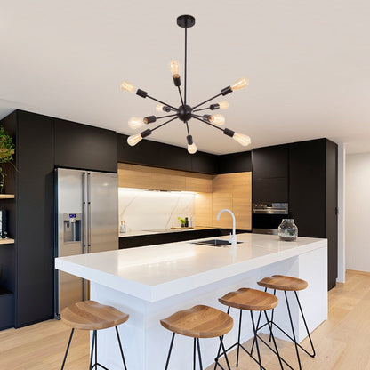 Lustre Sputnik moderne à 10 lumières réglables, plafonnier idéal pour cuisine, salle à manger, salon ou chambre - Non disponible