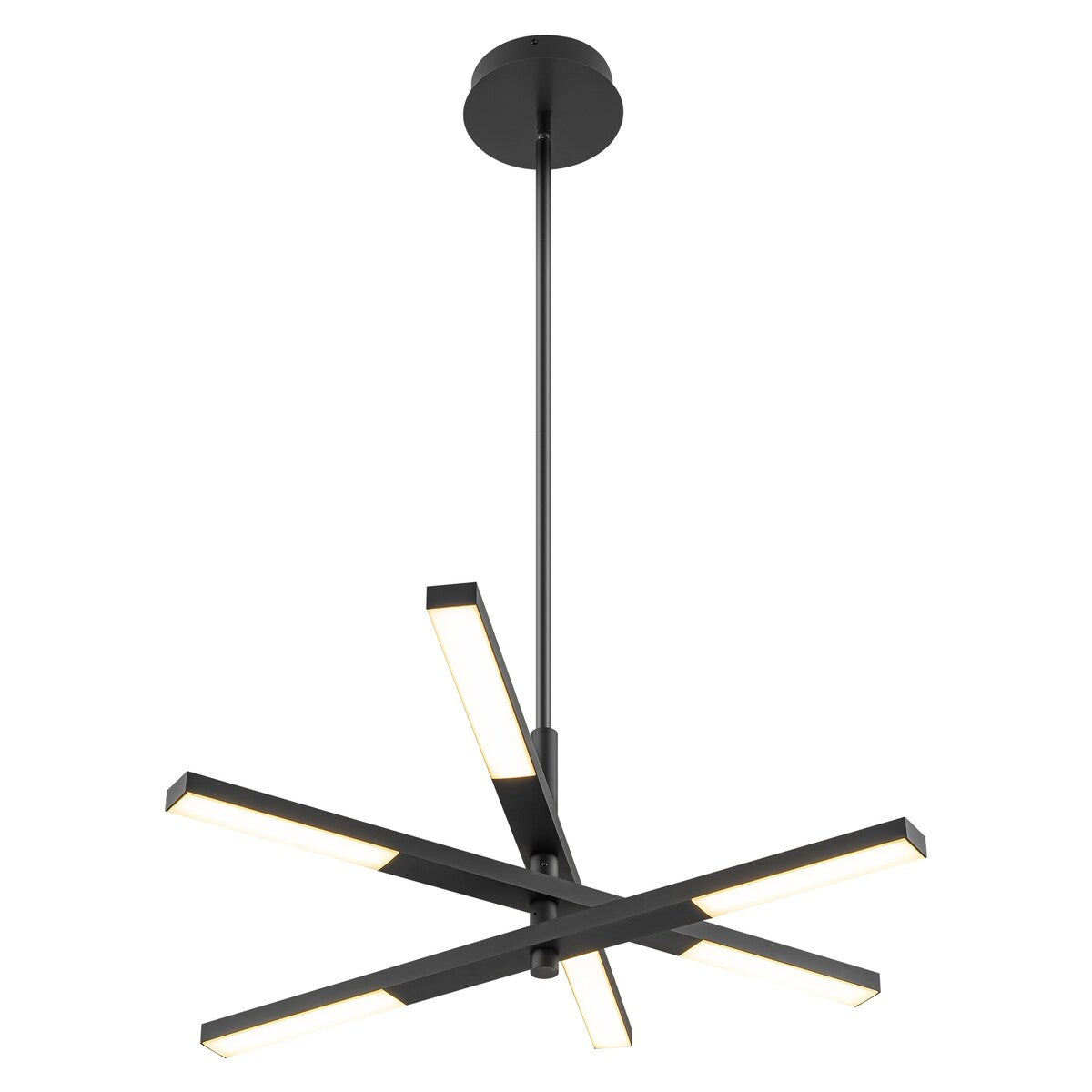 Lustre moderne linéaire à plusieurs niveaux de style Sputnik, lumière chaude 3000K, LED intégrée