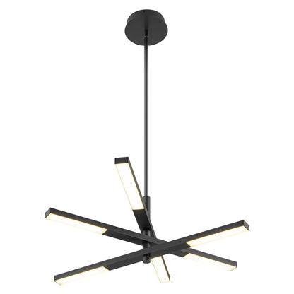 Lustre moderne linéaire à plusieurs niveaux de style Sputnik, lumière chaude 3000K, LED intégrée