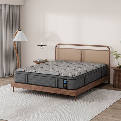 Matelas Modland Hybrid 14 pouces à plateau européen moyen, matelas à ressorts ensachés livré dans une boîte