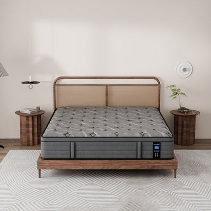 Matelas Modland Hybrid 14 pouces à plateau européen moyen, matelas à ressorts ensachés livré dans une boîte