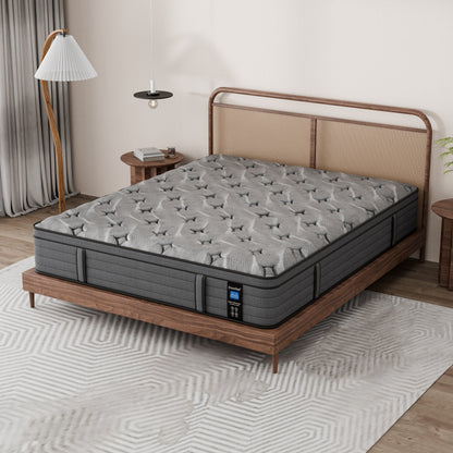 Matelas Modland Hybrid 14 pouces à plateau européen moyen, matelas à ressorts ensachés livré dans une boîte