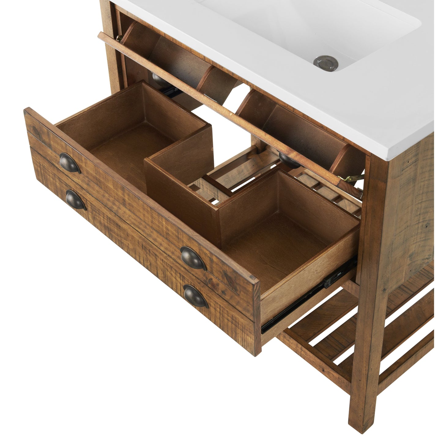 Meuble-lavabo simple Monterey 37 Farmhouse avec plan de travail