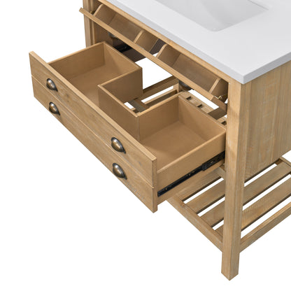 Meuble-lavabo simple Monterey 37 Farmhouse avec plan de travail