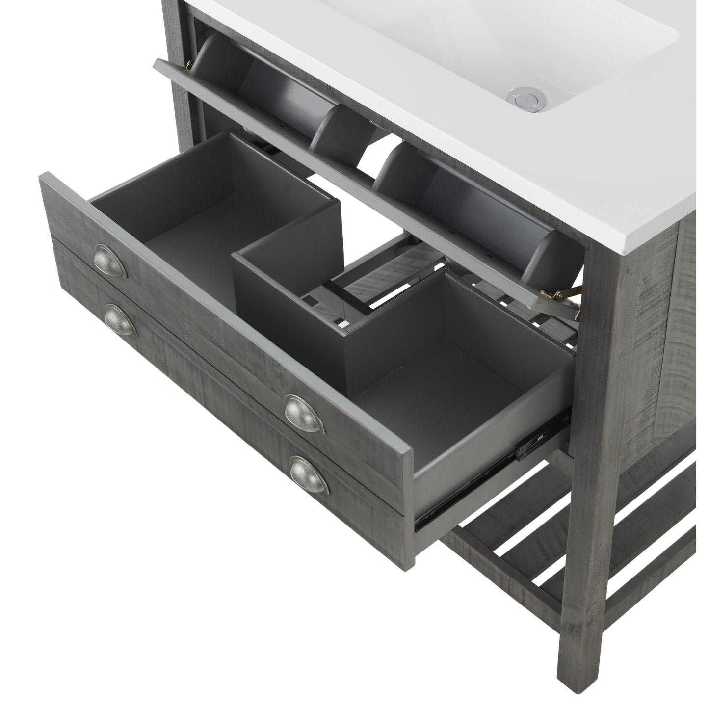 Meuble-lavabo simple Monterey 37 Farmhouse avec plan de travail