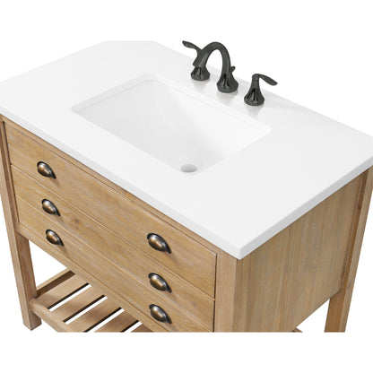 Meuble-lavabo simple Monterey 37 Farmhouse avec plan de travail