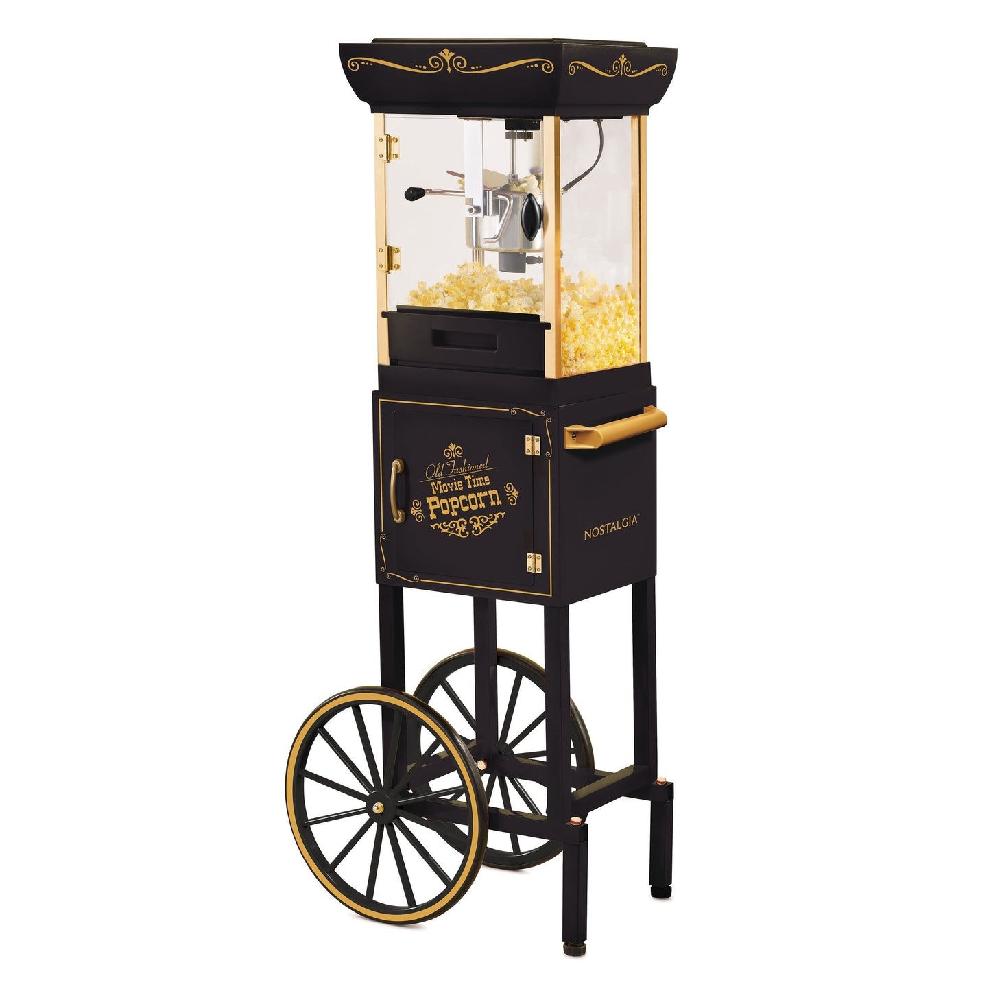 Chariot à popcorn de 122 cm (48 pouces) avec bouilloire de 71 g (2,5 oz) style cinéma