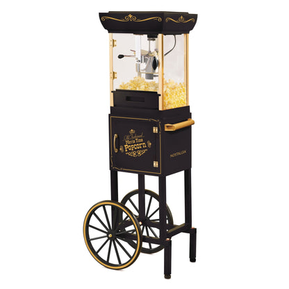 Chariot à popcorn de 122 cm (48 pouces) avec bouilloire de 71 g (2,5 oz) style cinéma