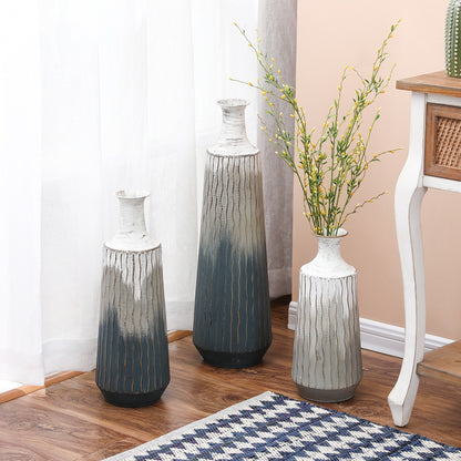 Vases bouteilles en métal à effet ombré multicolore (lot de 3)