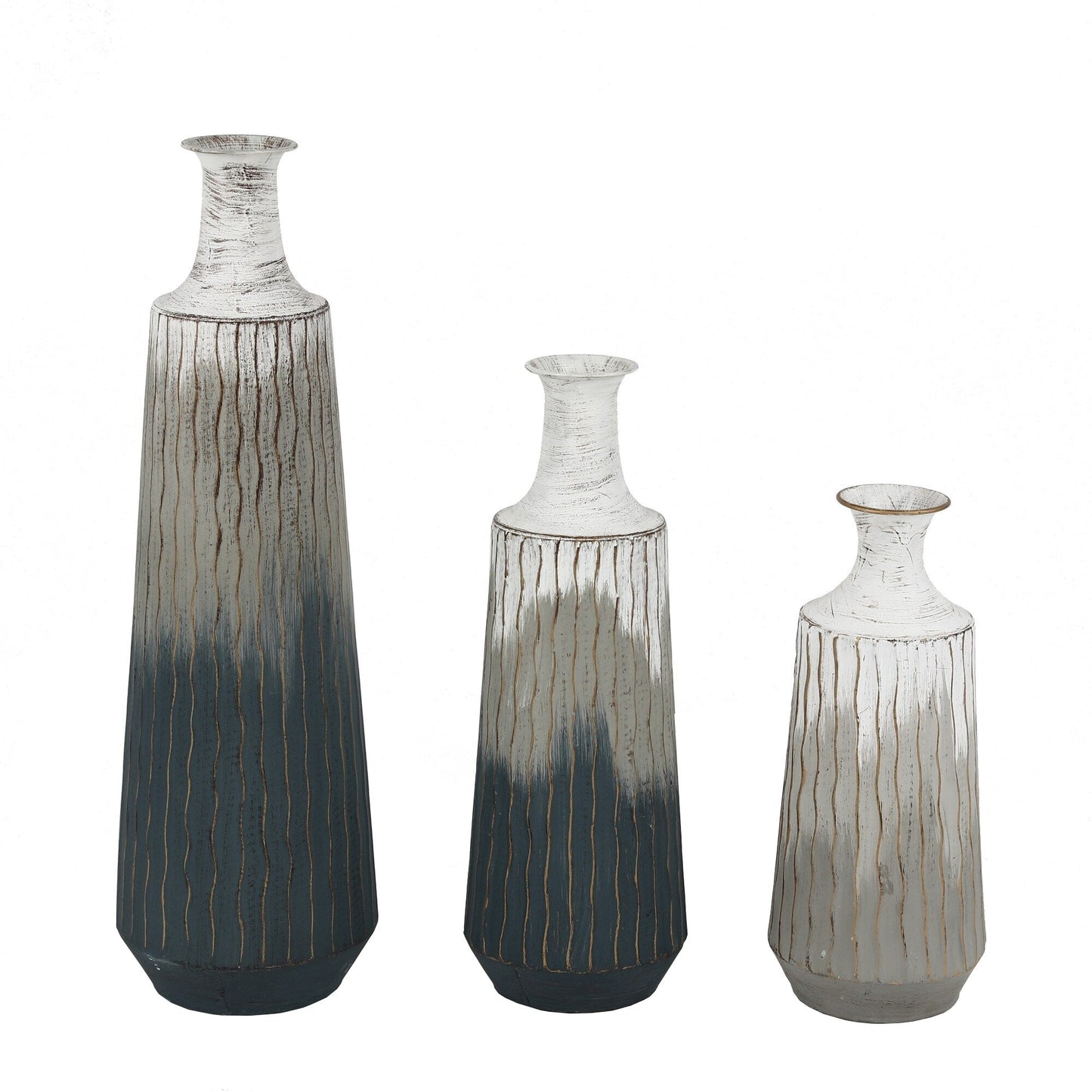 Vases bouteilles en métal à effet ombré multicolore (lot de 3)