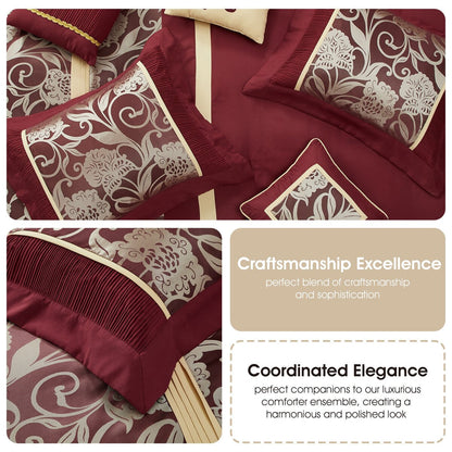 Ensemble de couette jacquard floral Nanshing Brie 9 pièces