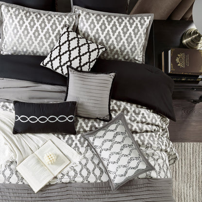 Ensemble de couette géométrique de luxe 10 pièces Nanshing Calvin